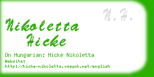 nikoletta hicke business card